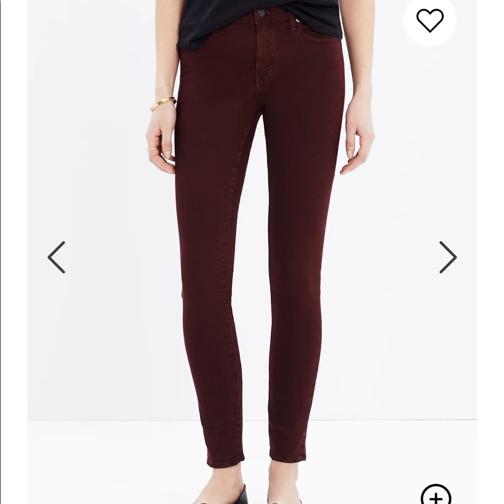 Madewell Skinny Skinny Burgundy Jeans